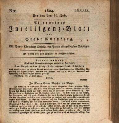 Allgemeines Intelligenz-Blatt der Stadt Nürnberg Freitag 30. Juli 1824