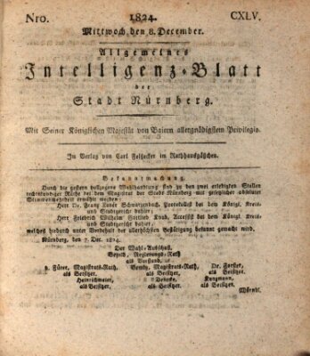 Allgemeines Intelligenz-Blatt der Stadt Nürnberg Mittwoch 8. Dezember 1824