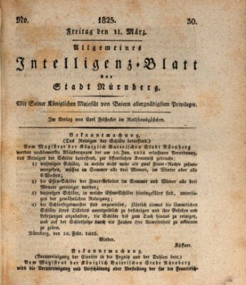 Allgemeines Intelligenz-Blatt der Stadt Nürnberg Freitag 11. März 1825