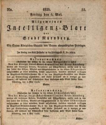 Allgemeines Intelligenz-Blatt der Stadt Nürnberg Freitag 6. Mai 1825