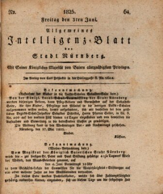 Allgemeines Intelligenz-Blatt der Stadt Nürnberg Freitag 3. Juni 1825