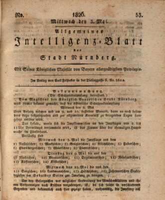 Allgemeines Intelligenz-Blatt der Stadt Nürnberg Mittwoch 3. Mai 1826