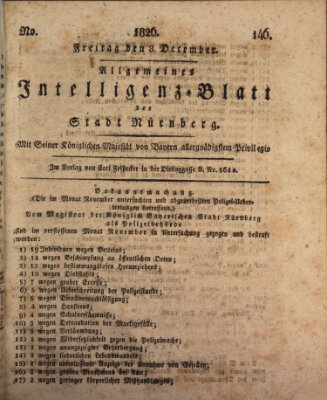 Allgemeines Intelligenz-Blatt der Stadt Nürnberg Freitag 8. Dezember 1826