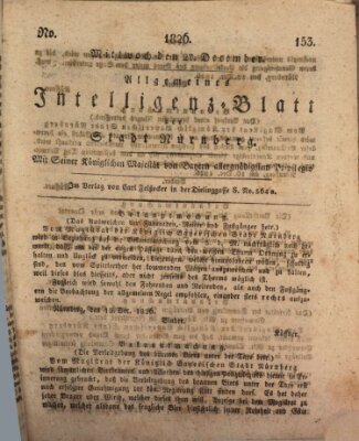 Allgemeines Intelligenz-Blatt der Stadt Nürnberg Mittwoch 27. Dezember 1826