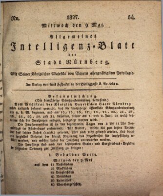 Allgemeines Intelligenz-Blatt der Stadt Nürnberg Mittwoch 9. Mai 1827