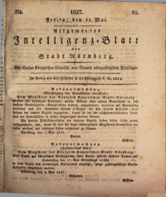 Allgemeines Intelligenz-Blatt der Stadt Nürnberg Freitag 11. Mai 1827