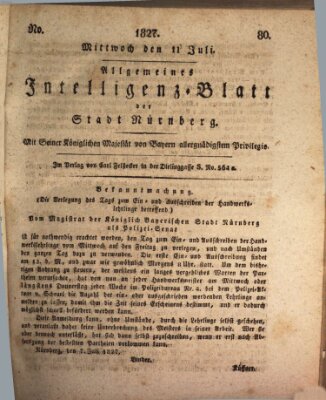 Allgemeines Intelligenz-Blatt der Stadt Nürnberg Mittwoch 11. Juli 1827