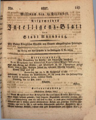 Allgemeines Intelligenz-Blatt der Stadt Nürnberg Mittwoch 19. Dezember 1827