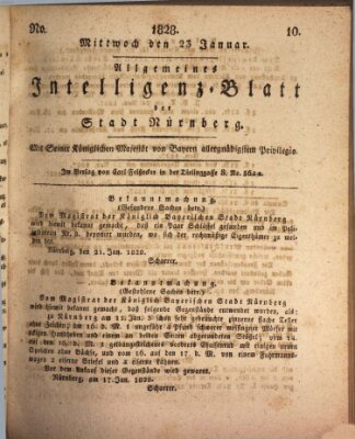 Allgemeines Intelligenz-Blatt der Stadt Nürnberg Mittwoch 23. Januar 1828