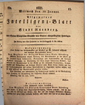 Allgemeines Intelligenz-Blatt der Stadt Nürnberg Mittwoch 30. Januar 1828