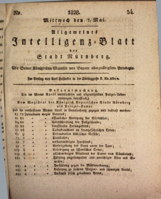 Allgemeines Intelligenz-Blatt der Stadt Nürnberg Mittwoch 7. Mai 1828