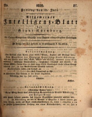 Allgemeines Intelligenz-Blatt der Stadt Nürnberg Freitag 25. Juli 1828