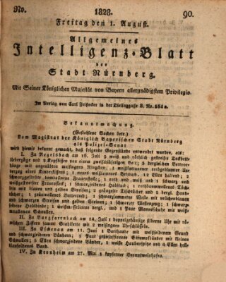 Allgemeines Intelligenz-Blatt der Stadt Nürnberg Freitag 1. August 1828