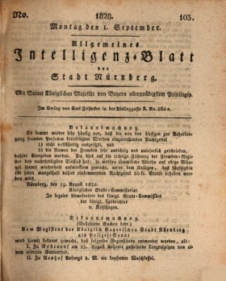 Allgemeines Intelligenz-Blatt der Stadt Nürnberg Montag 1. September 1828