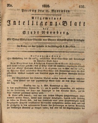 Allgemeines Intelligenz-Blatt der Stadt Nürnberg Freitag 21. November 1828