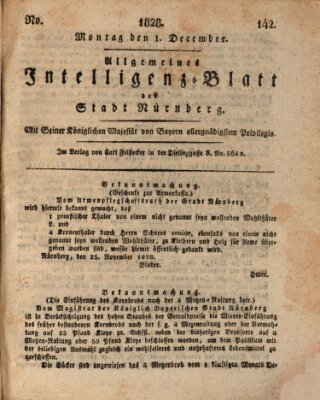 Allgemeines Intelligenz-Blatt der Stadt Nürnberg Montag 1. Dezember 1828