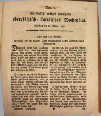 Churfürstlich gnädigst privilegirtes oberpfälzisch-staatistisches Wochenblat (Oberpfälzisches Wochenblat) Donnerstag 8. Januar 1795