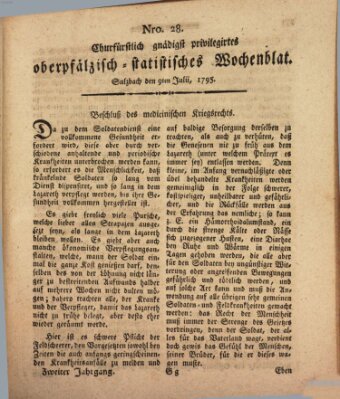 Churfürstlich gnädigst privilegirtes oberpfälzisch-staatistisches Wochenblat (Oberpfälzisches Wochenblat) Donnerstag 9. Juli 1795