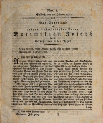 Oberpfälzisches Wochenblat Donnerstag 2. Januar 1800