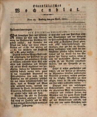 Oberpfälzisches Wochenblat Donnerstag 9. April 1801