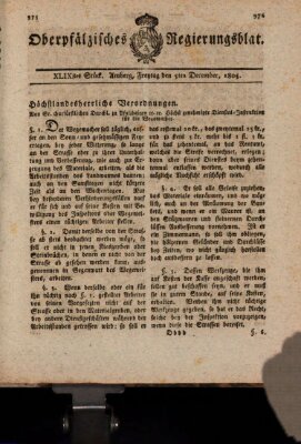 Oberpfälzisches Regierungsblat (Oberpfälzisches Wochenblat) Freitag 6. Dezember 1805