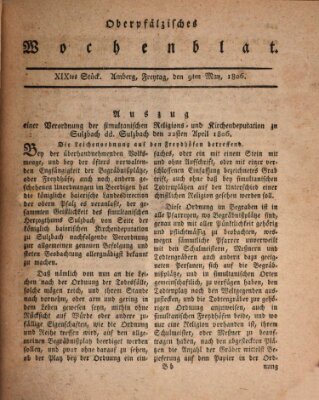 Oberpfälzisches Wochenblat Freitag 9. Mai 1806