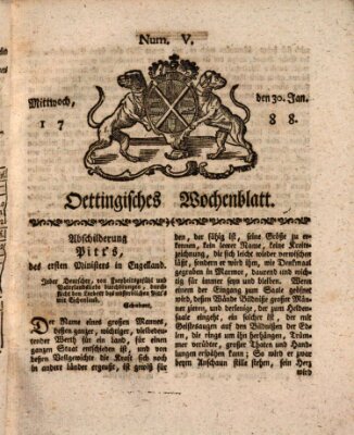 Oettingisches Wochenblatt Mittwoch 30. Januar 1788