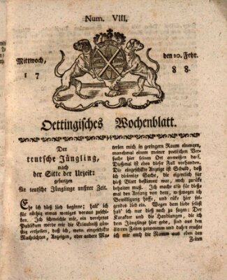 Oettingisches Wochenblatt Mittwoch 20. Februar 1788