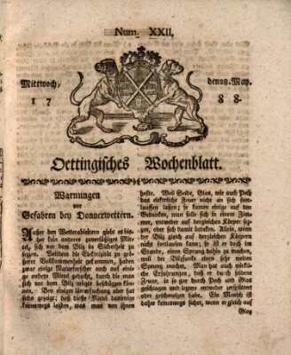 Oettingisches Wochenblatt Mittwoch 28. Mai 1788