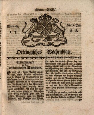 Oettingisches Wochenblatt Mittwoch 11. Juni 1788