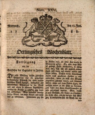 Oettingisches Wochenblatt Mittwoch 25. Juni 1788