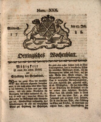 Oettingisches Wochenblatt Mittwoch 23. Juli 1788