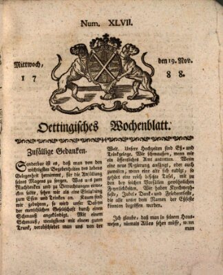 Oettingisches Wochenblatt Mittwoch 19. November 1788