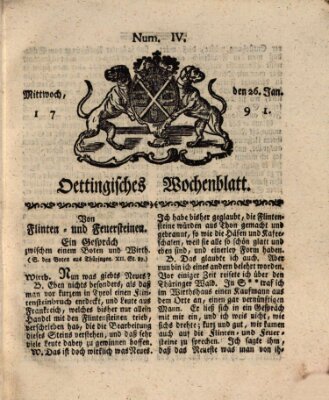 Oettingisches Wochenblatt Mittwoch 26. Januar 1791