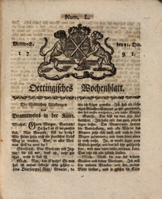 Oettingisches Wochenblatt Mittwoch 21. Dezember 1791