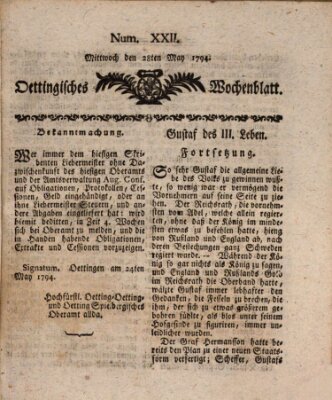 Oettingisches Wochenblatt Mittwoch 28. Mai 1794