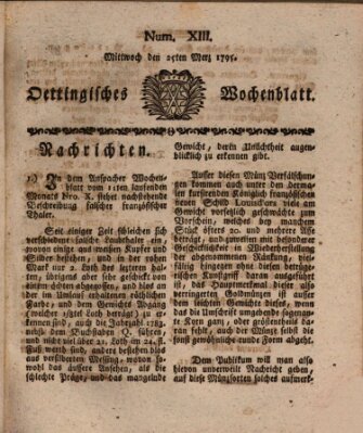 Oettingisches Wochenblatt Mittwoch 25. März 1795