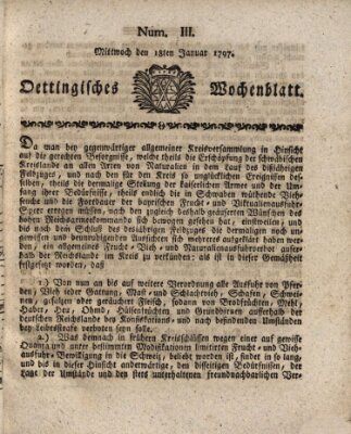 Oettingisches Wochenblatt Mittwoch 18. Januar 1797