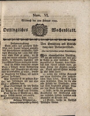 Oettingisches Wochenblatt Mittwoch 8. Februar 1797