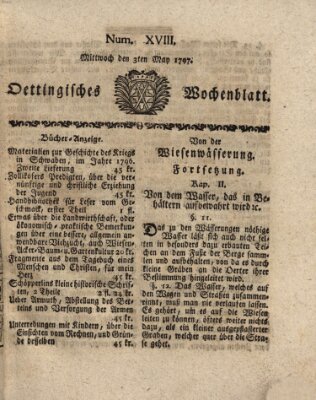 Oettingisches Wochenblatt Mittwoch 3. Mai 1797