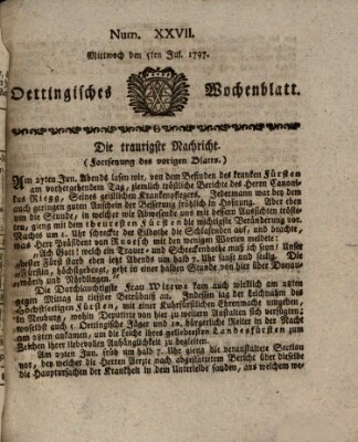 Oettingisches Wochenblatt Mittwoch 5. Juli 1797