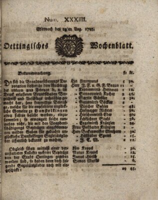 Oettingisches Wochenblatt Dienstag 22. August 1797