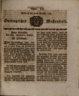 Oettingisches Wochenblatt Mittwoch 27. Dezember 1797