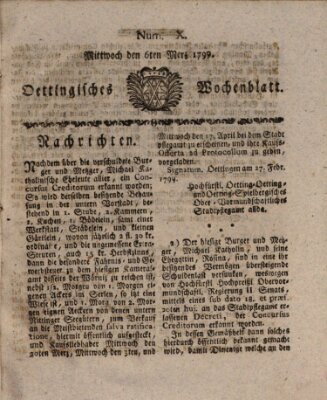 Oettingisches Wochenblatt Mittwoch 6. März 1799