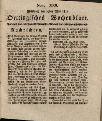 Oettingisches Wochenblatt Mittwoch 29. Mai 1811