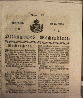 Oettingisches Wochenblatt Mittwoch 12. März 1823