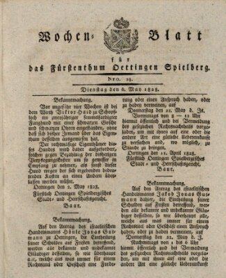 Wochenblatt für das Fürstenthum Oettingen-Spielberg (Oettingisches Wochenblatt) Dienstag 6. Mai 1828