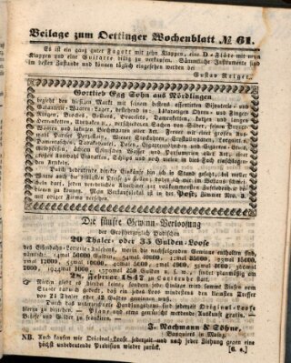 Wochenblatt für das Fürstenthum Oettingen-Spielberg und die Umgegend (Oettingisches Wochenblatt) Samstag 19. Dezember 1846