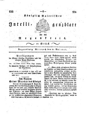 Königlich-baierisches Intelligenzblatt für den Regen-Kreis (Königlich bayerisches Intelligenzblatt für die Oberpfalz und von Regensburg) Mittwoch 21. Mai 1823