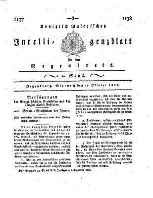 Königlich-baierisches Intelligenzblatt für den Regen-Kreis (Königlich bayerisches Intelligenzblatt für die Oberpfalz und von Regensburg) Mittwoch 15. Oktober 1823